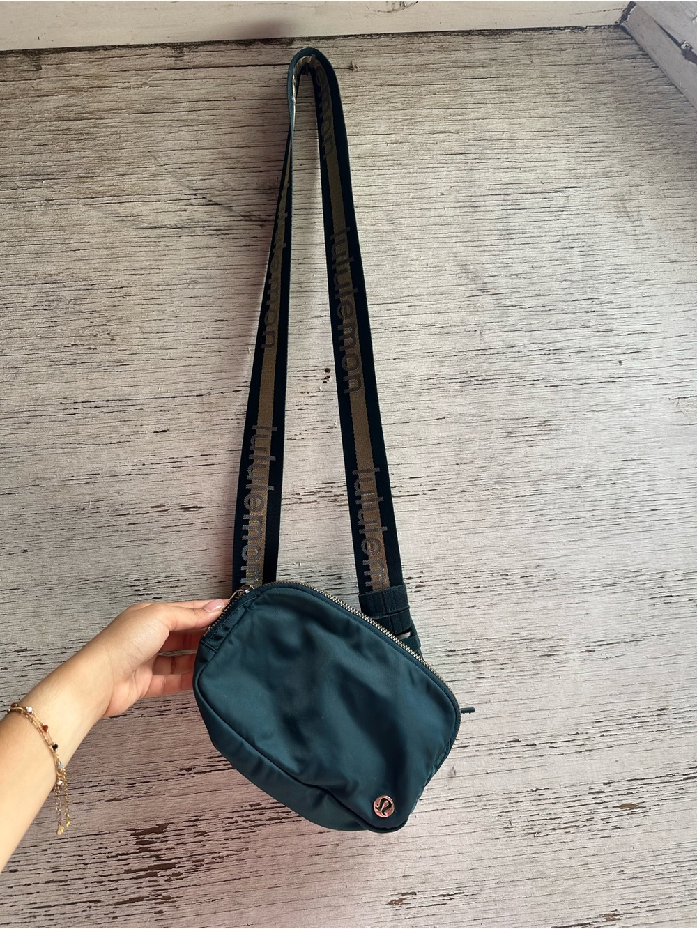 Teal Lululemon belt bag